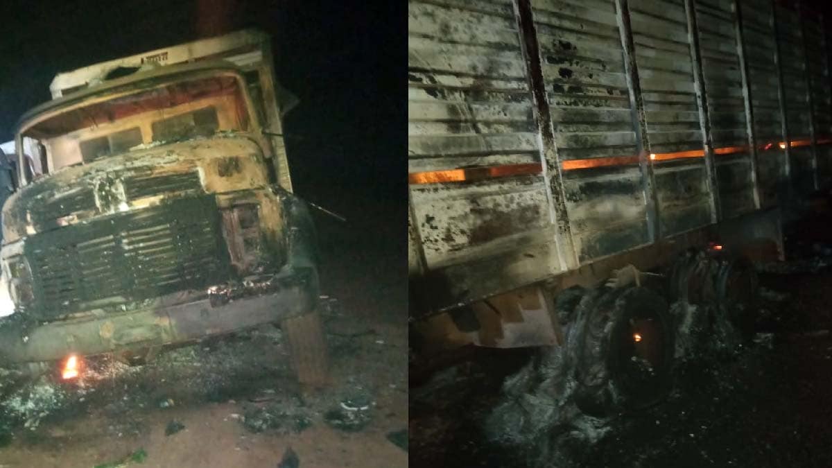 Bombeiros são acionados para apagar incêndio em caminhão na Estrada Parque