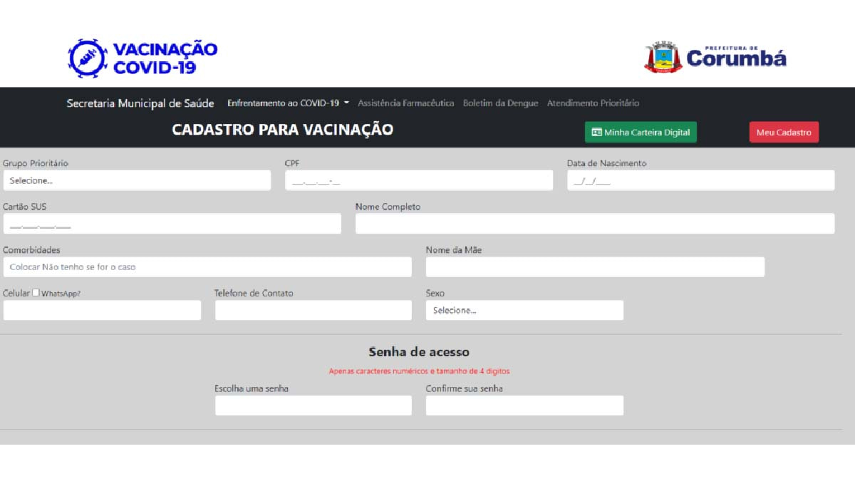 Corumbá abre cadastro para vacinação de crianças de 5 a 11 anos