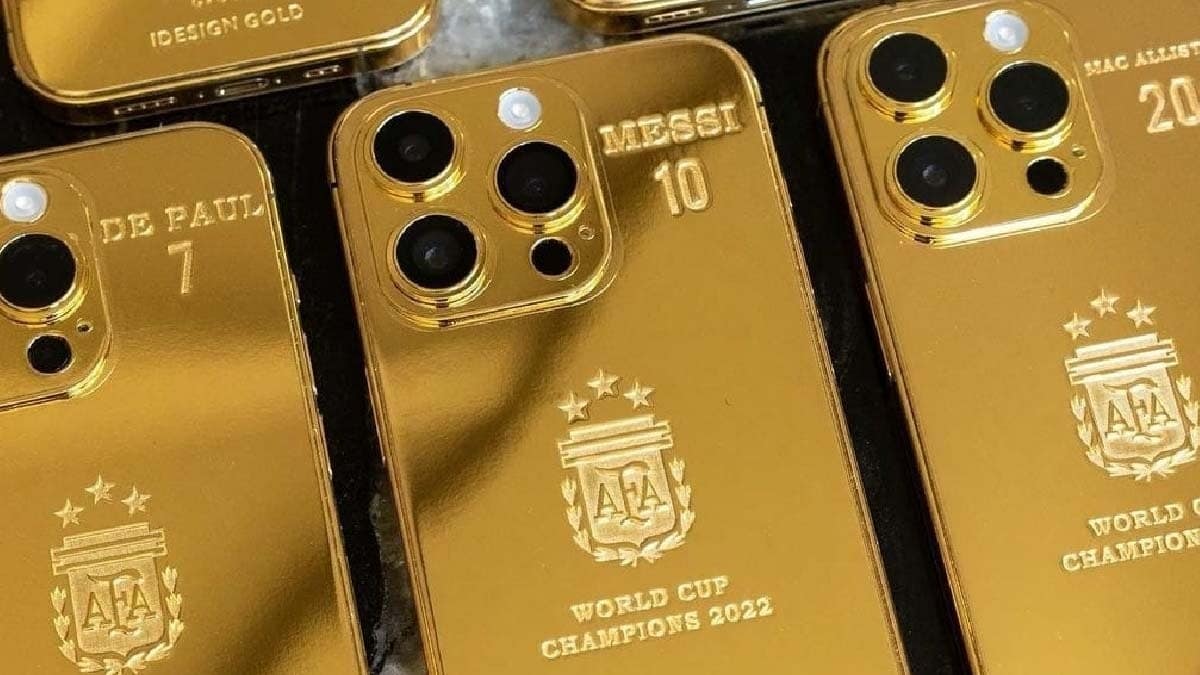 Messi e campeões mundiais com a Argentina ganham celulares banhados a ouro, avaliados em R$ 1 milhão