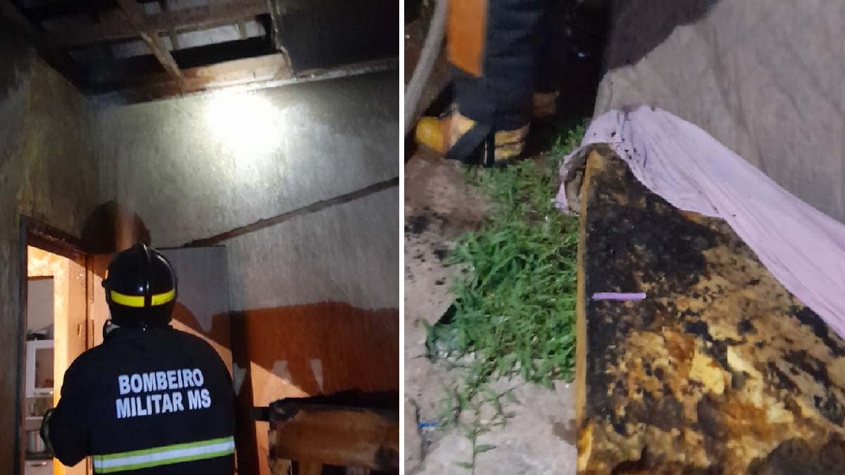 Bombeiros controlam princípio de incêndio em residência de Corumbá