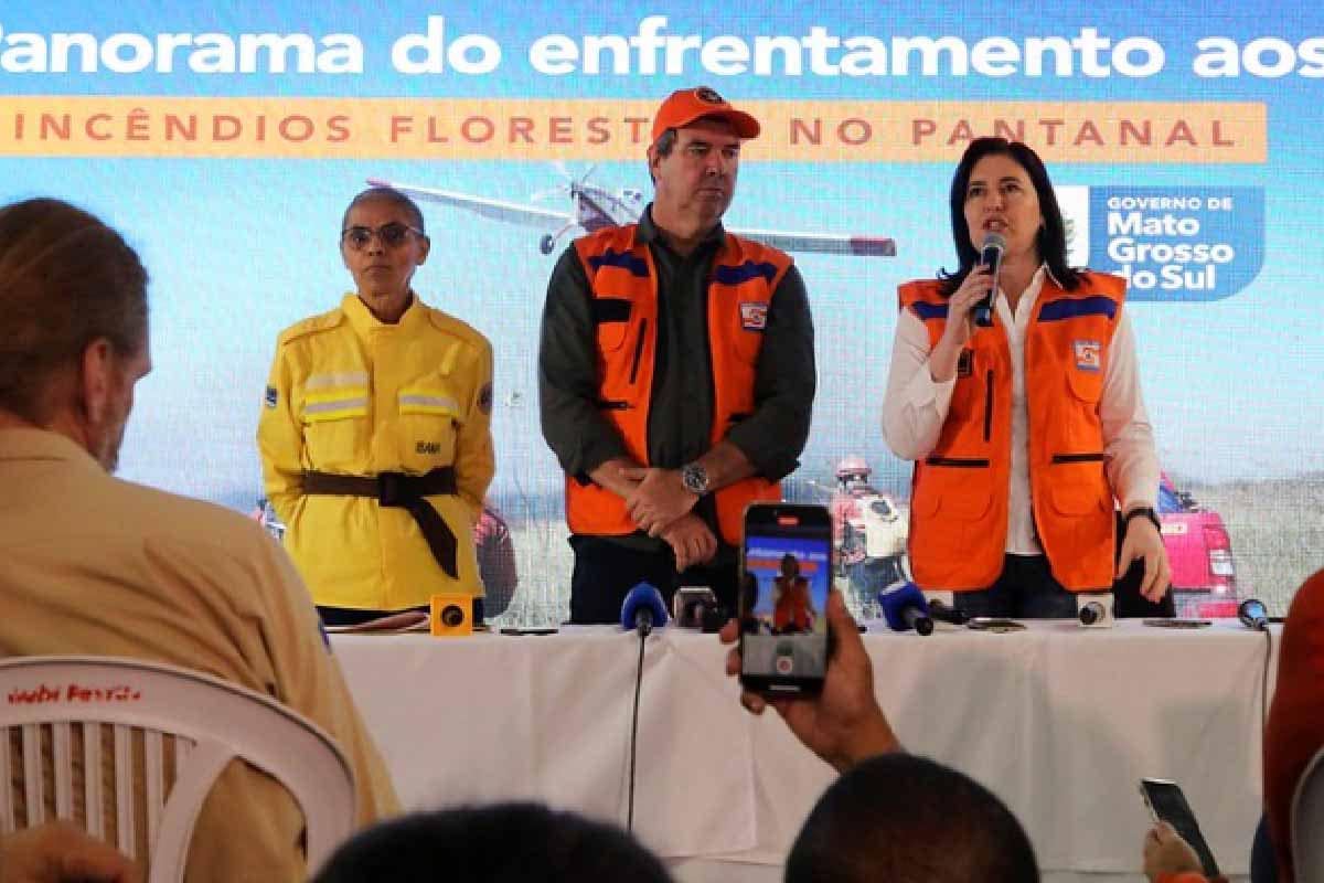 Ministros retornam a Corumbá para monitorar combate aos incêndios no Pantanal