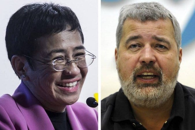 Jornalistas Maria Ressa e Dmitry Muratov recebem Nobel da Paz