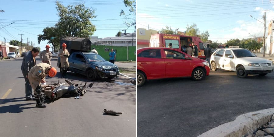 Dois acidentes de trânsito mobilizam equipes do Corpo de Bombeiros
