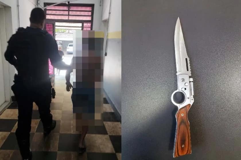 Homem é preso após agredir e ameaçar esposa com canivete em Corumbá